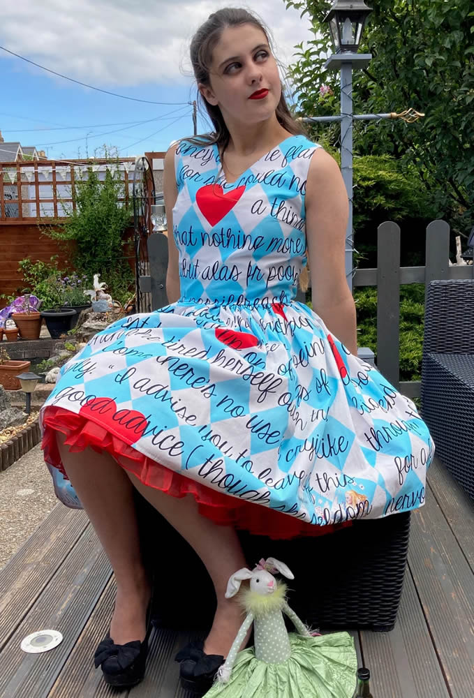 Alice in Wonderland Dress - Full alice text dress From Rooby Lane