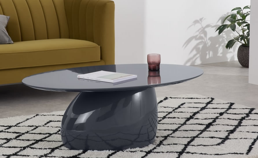 UK Rosinda Oval Coffee Table Grey - Made.com
