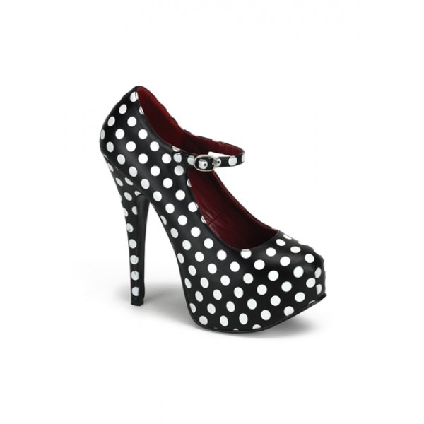 Black high heels with white polka dot - Love Burlesque