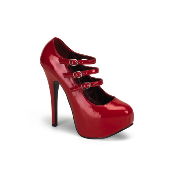Red High Heels 3 Straps - Love Burlesque