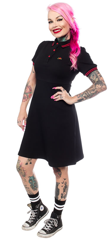 Red Rose Polo Dress - Sourpuss Clothing