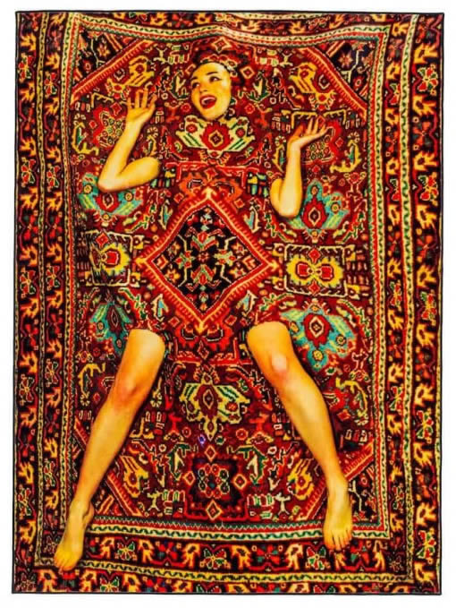Lady in Rug Cool Pop Art - Smithers of Stamford