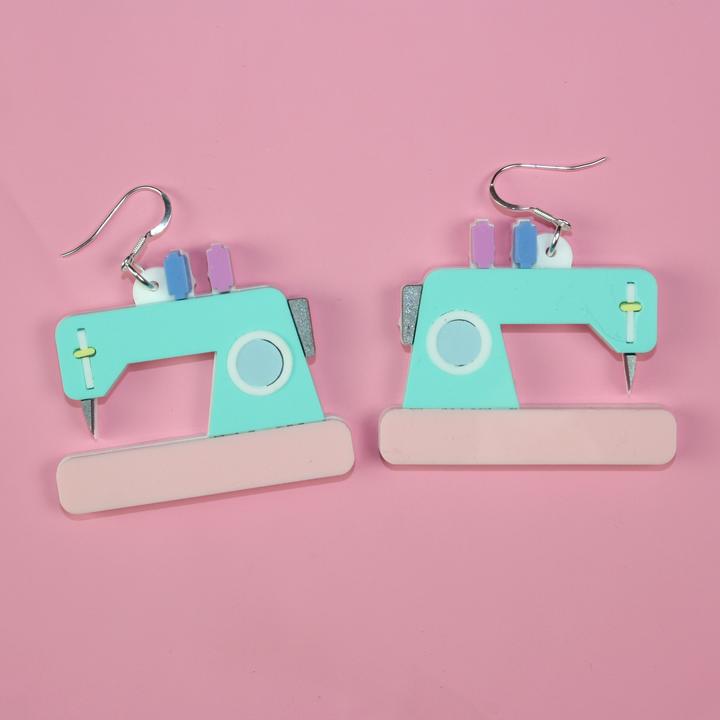 Retro Sewing Machine Earrings - Sour Cherry