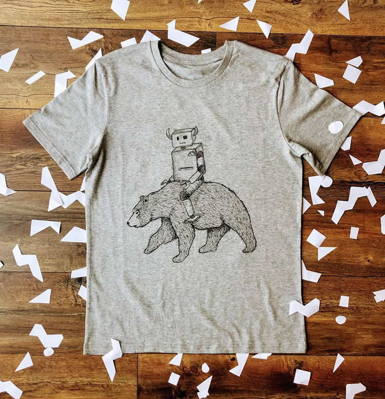 Robot Bear T-Shirt - Dont Feed the Bears