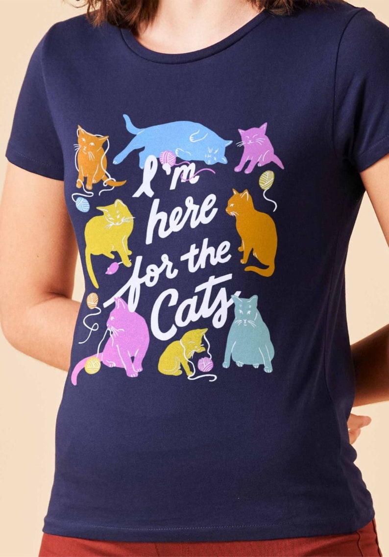 Im here for the cats vintage tee - Harkel Clothing