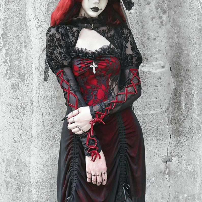 Vampire Lace Dark Slip Dress