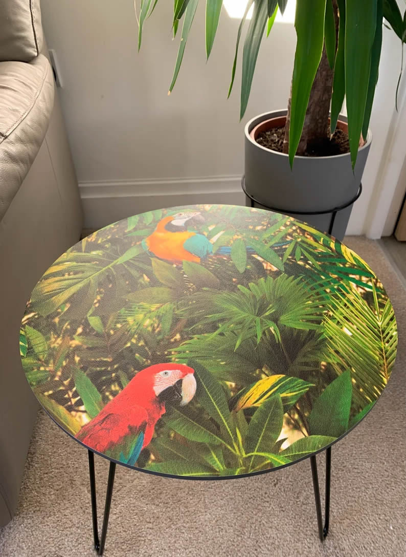 Tropical Parrot Side Table Coffee Table Bedside Table Living room - Pretty Home Pigeon