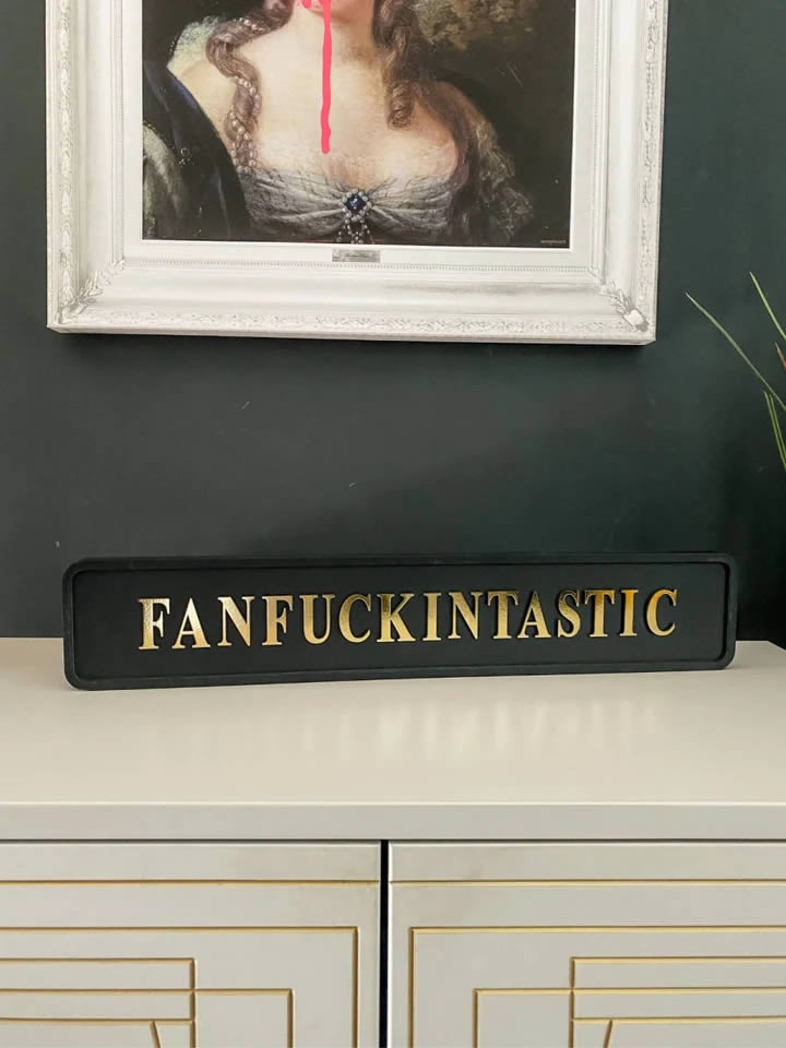 Gold Foil Sign Fankintastic Quirky Sign - Punk and Poodle